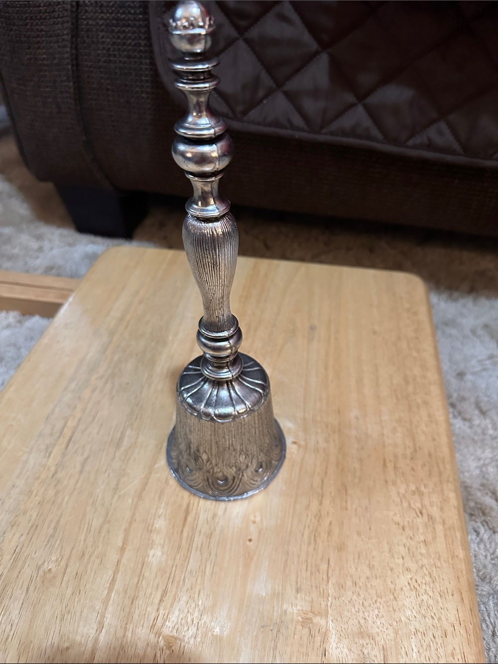 Antique-Style Silver Table Bell - Elegant Home Accent